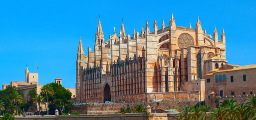 Santa Maria Cathedral, which is being build since 1302 and finished by 1587. Cathedral was restored in 1993. Palma De Majorca