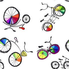 Cute doodle bicycles