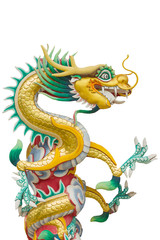 Obraz premium Dragon statue in white background