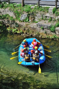 Rafting sul fiume Aniene presso Subiaco - Roma - Lazio - Italia