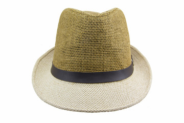 Brown hat isolated on the white background, front view
