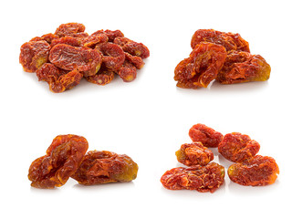Dried tomatoes isolated on white background