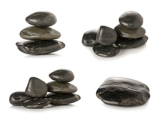 Spa stones on white background