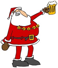 Santa raising his beer mug