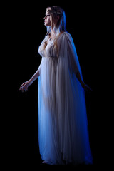 Naklejka premium Young elven girl isolated