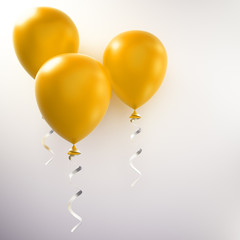 3d yellow balloon