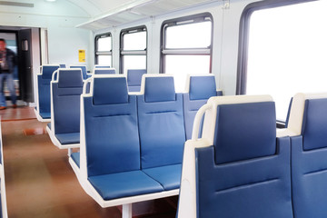 Interior of a train passenger coach