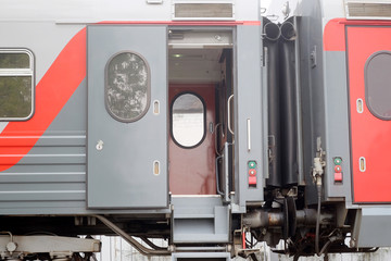 Fototapeta premium The image of a passenger train car