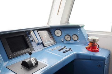 Interior of a train operator's cab