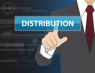 Businessman working with modern virtual technology, hand touchin