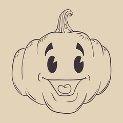 Happy Smile Pumpkin Retro