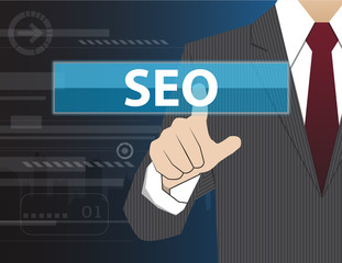 Businessman working with modern virtual technology, hand touchin