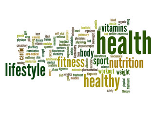 Conceptual health word cloud