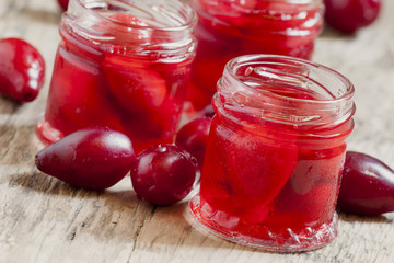 Cornel jam, selective focus