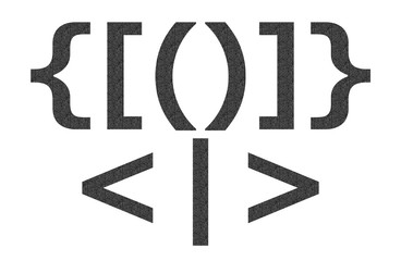 Black matrix pattern on english character
