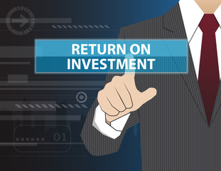 Businessman working with modern virtual technology, hand touchin