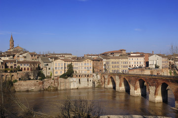 Albi, bridge over the Tarn river ,France