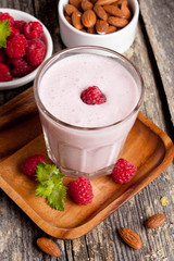 healthy berry smoothies with oatmeal, vertical