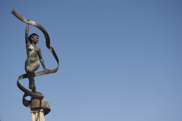 Fototapeta na wymiar Spectacular iconic statue of the city of Villahermosa, Villahermosa, Tabasco, Mexico.