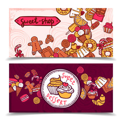 Sweetshop vintage candy banners set