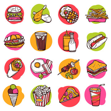 Fast Food Icon Set