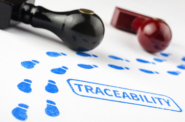  Macro shot of stamp traceability