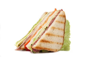 big triangle sandwich on a white background © Pumba