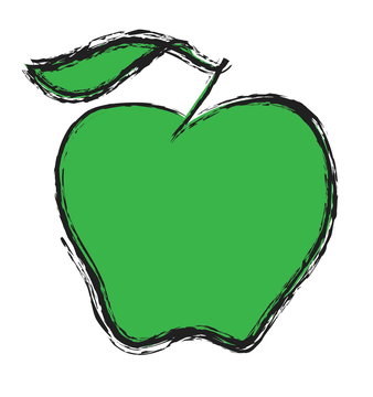 doodle green apple
