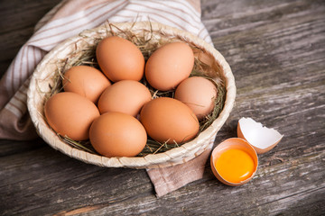 Fresh organic eggs