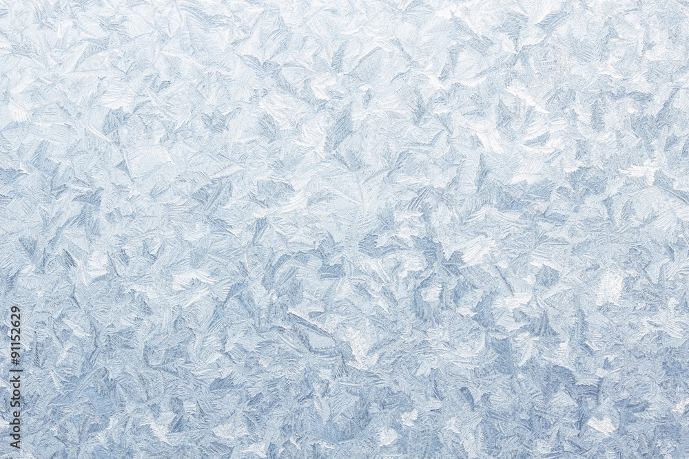 Poster ice pattern on frozen window christmas background