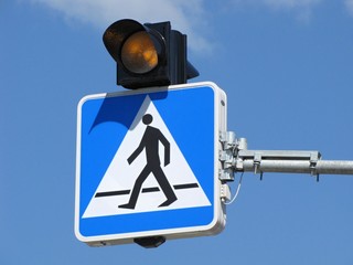 road sign pedestrian crossing