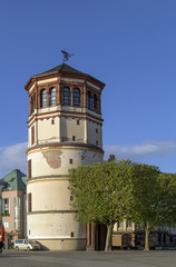 Obraz premium Old Castle Tower, Dusseldorf, Germany