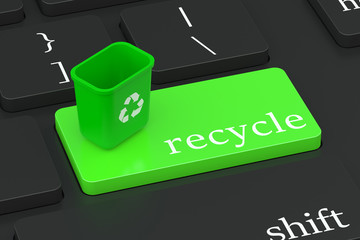 Recycle concept on keyboard button