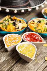 Nachos with melted cheese