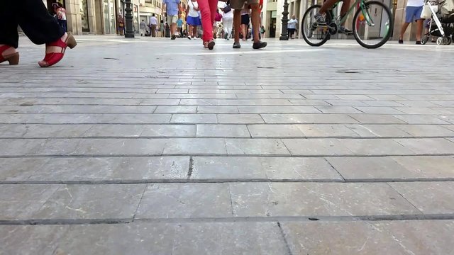 fast motion on a street in Malaga, Spain