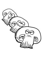 funny comic cartoon mushrooms champignons friends Team pattern
