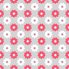 Cute different  seamless pattern. Pink, white and grey color