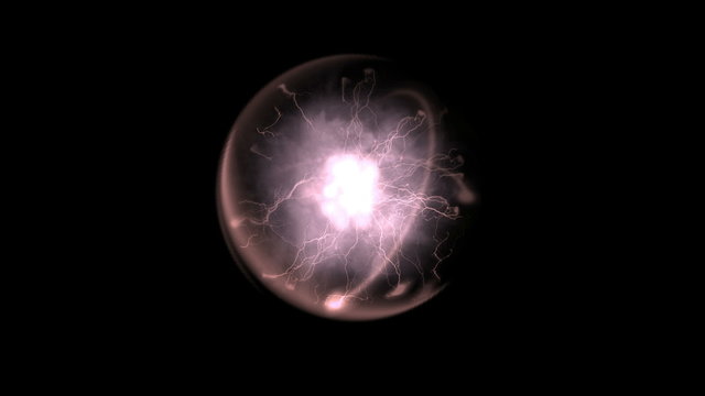 Video Background 1589: Atomic particles collide and spin (Loop).