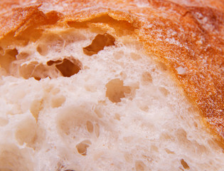 Bread macro close-up with a lot copyspace