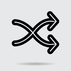 Flat line arrow icon for web and user interface design