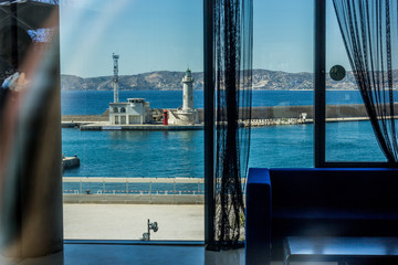 Vu sur le Grand port maritime de Marseille Fos du musée du MUCEM 