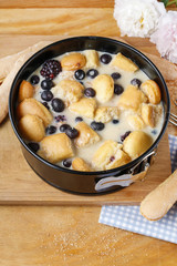 Blueberry cheesecake with ladyfinger biscuits