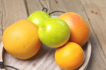 fruit on wood. Bio Healthy food, herbs and spices. Organic fruit
