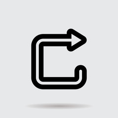  Flat line arrow icon for web and user interface design 