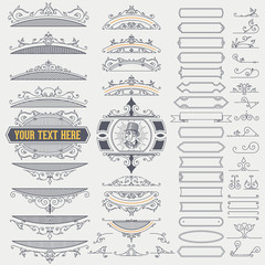 Kit of Vintage Elements for  Banners, Invitations, Posters, Plac