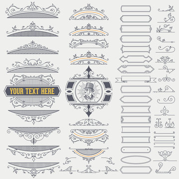 Kit of Vintage Elements for  Banners, Invitations, Posters, Plac
