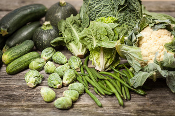 Assortment of green vegetables
