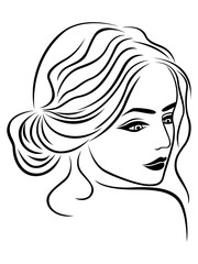 Abstract female head outline
