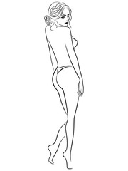 Abstract beautiful female outline