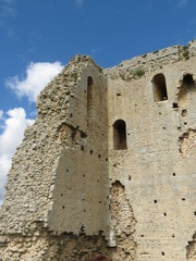 Fototapeta na wymiar Charente-Maritime - Saint-Sornin - Tour de Broue - Pan de mur